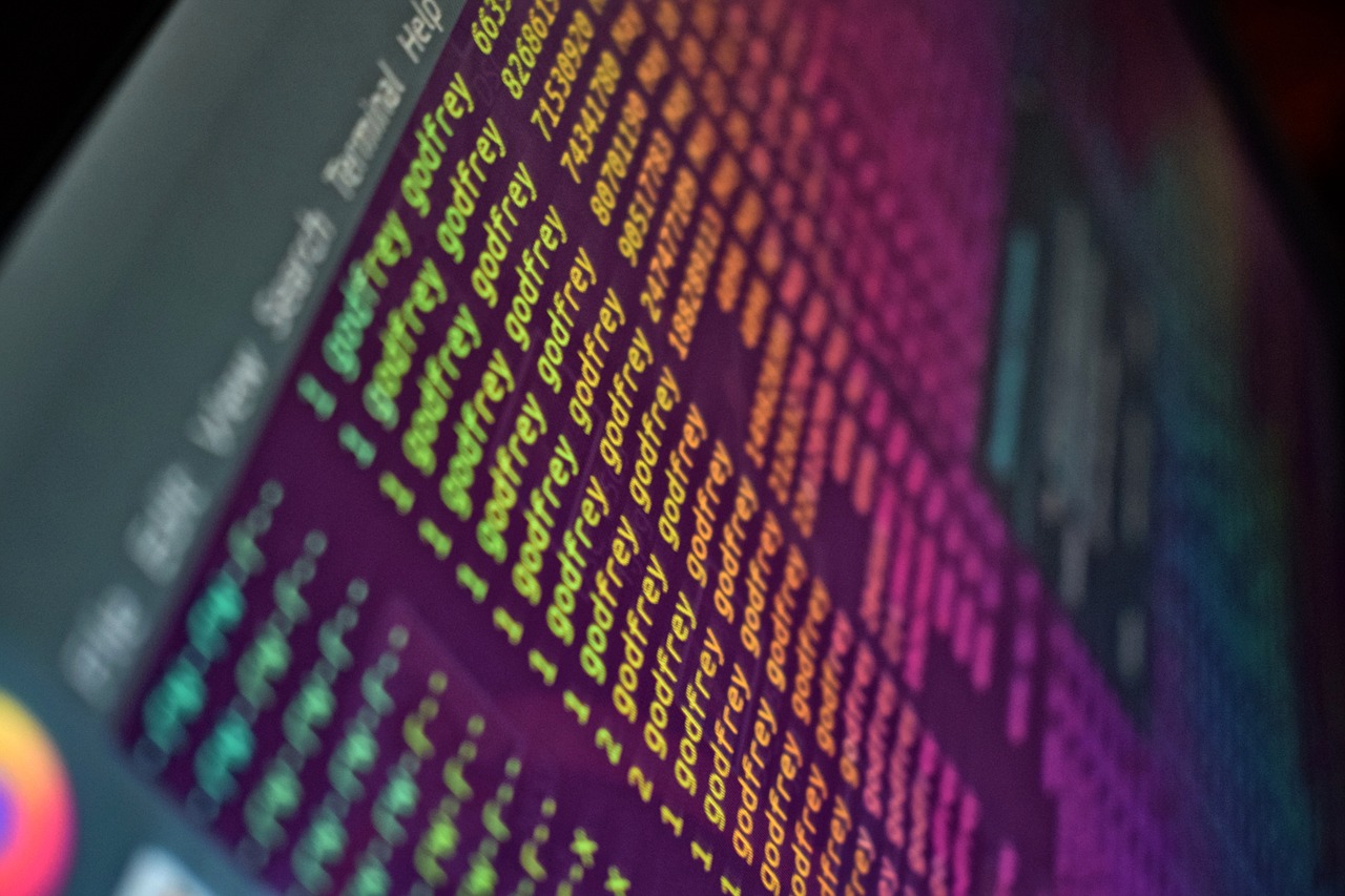 Program code displayed in a terminal